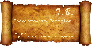 Theodorovits Bertalan névjegykártya
